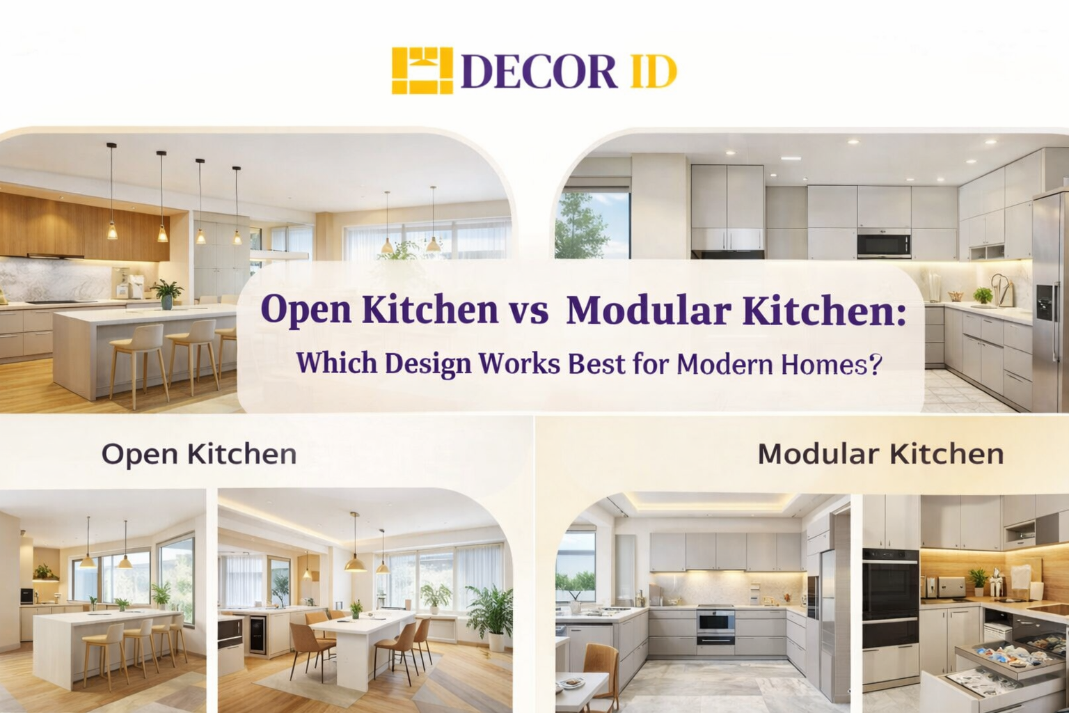 Open kitchen vs modular kitchen comparison design for modern homes