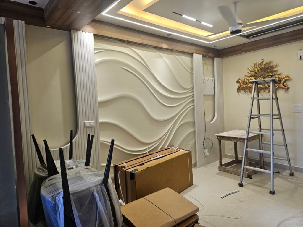 false ceiling design with LED lighting