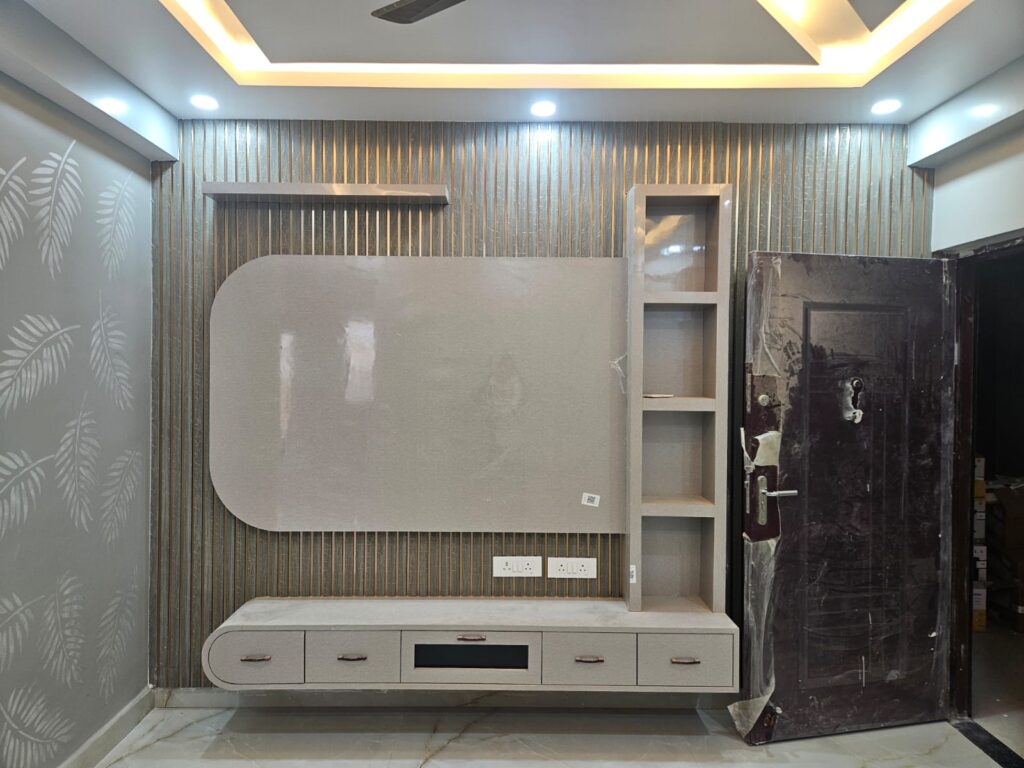 modern wardrobe with loft storage